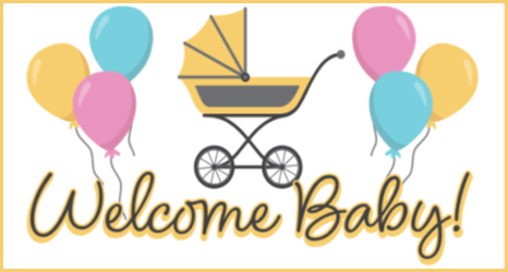 welcome baby decorative floral card pick